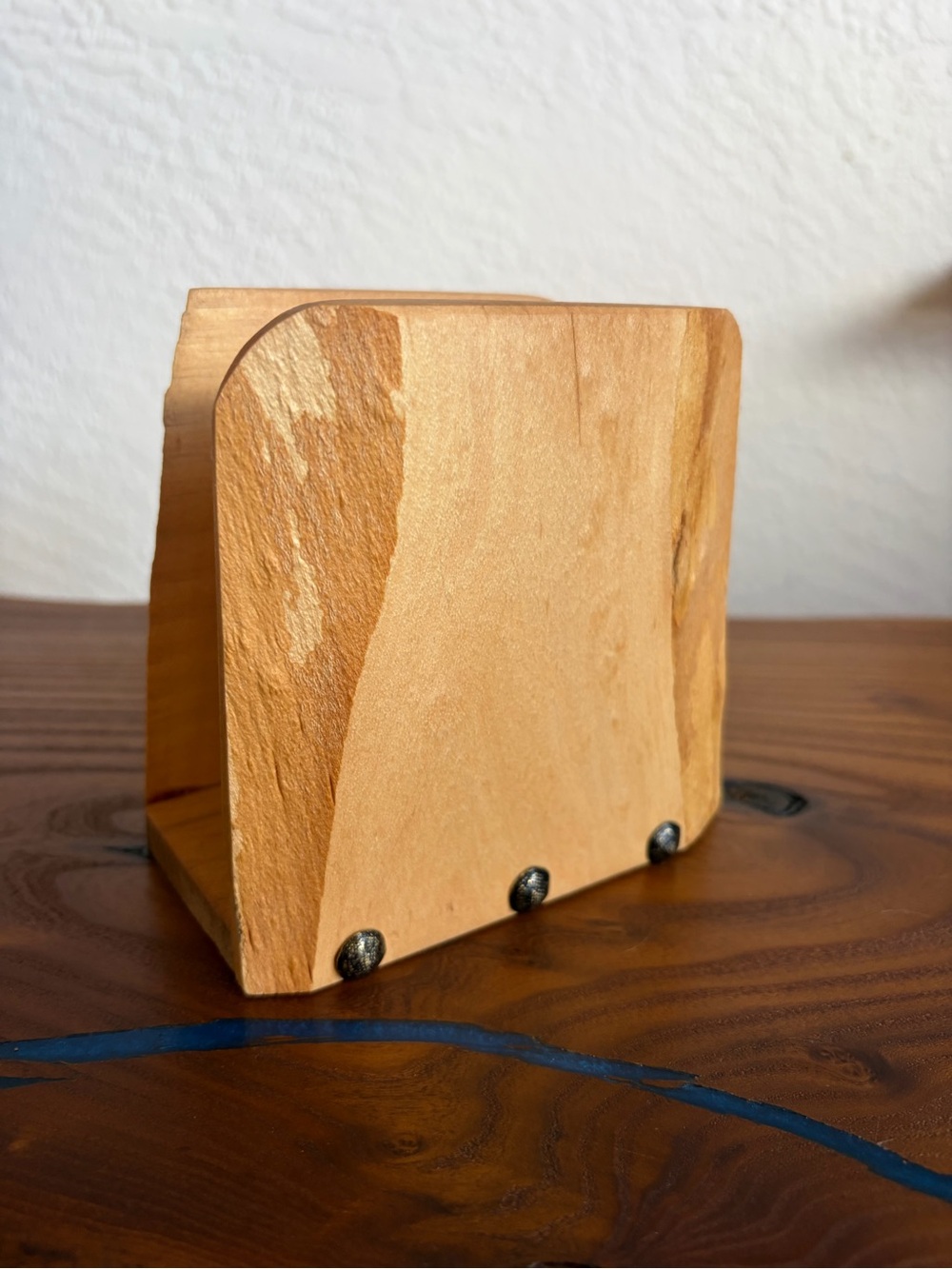 Handcrafted Live Edge Maple Rustic Napkin Holder